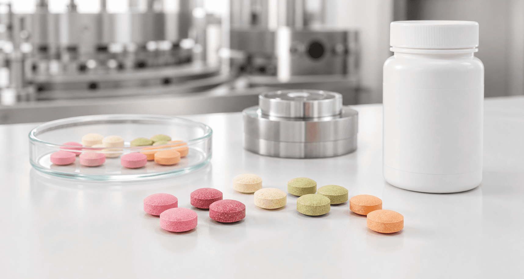 Tablet supplement manufacturing with custom shapes and coatings