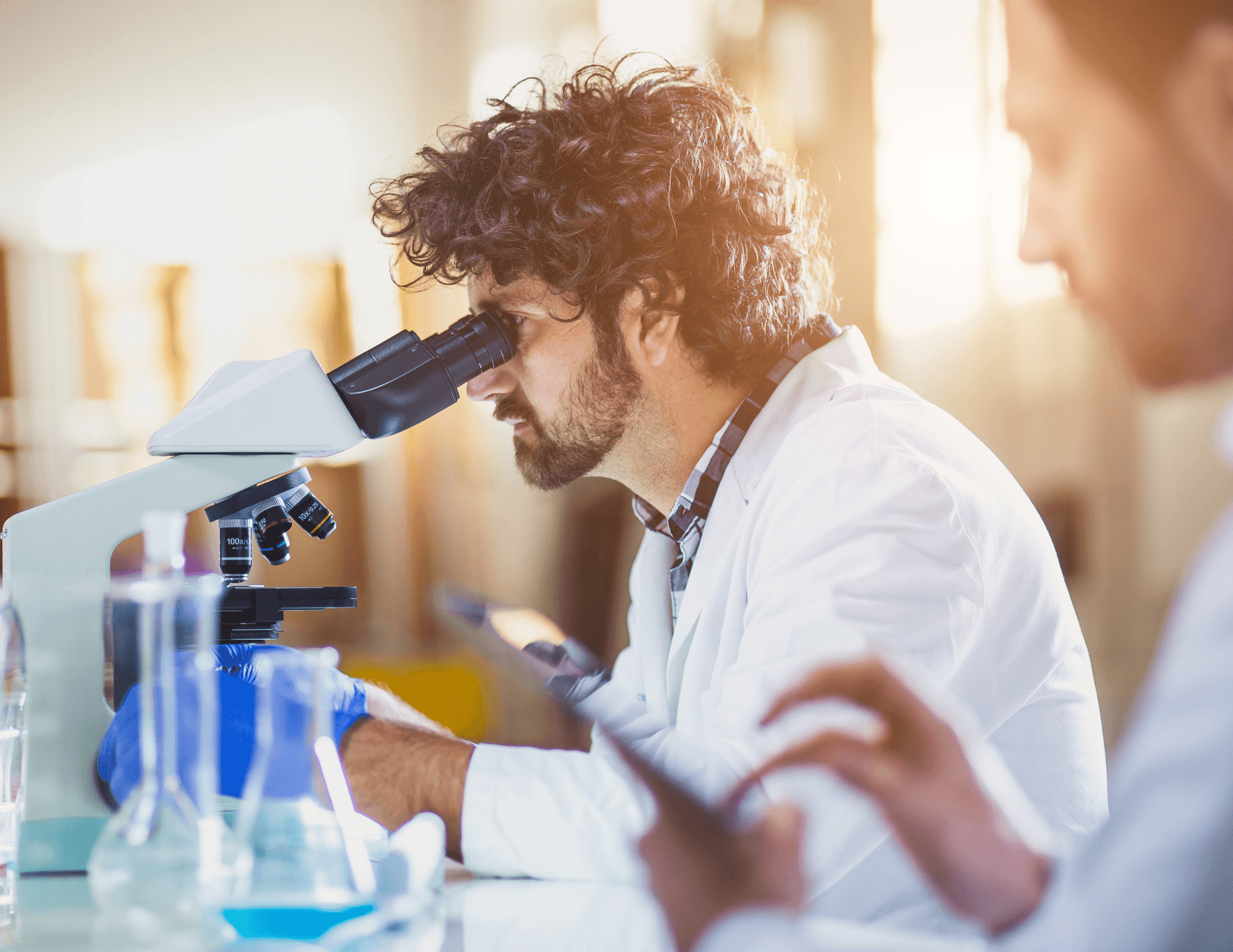 R&D scientist developing a custom supplement formulation in the Enova Science laboratory